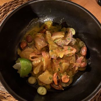 Arume - Uncle Walter's Ceviche (€13,50) - Wild sea bass ceviche with leche de tigre, pomegranate and avocado emulsion - Mediterranean Near Me - Barcelona, B