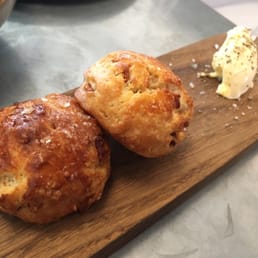 The good - bacon scones. Warm flavourful. Yum The good - bacon scones. Warm flavourful. Yum
