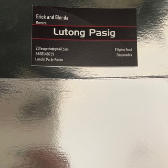 Lutong Pasig - a close up of a business card - Caterers Near Me