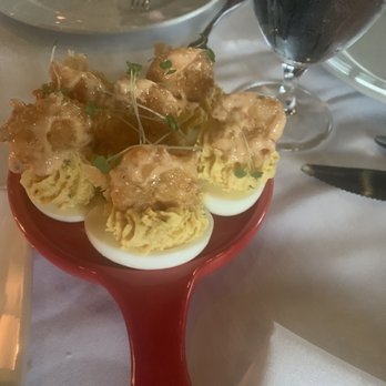 Steak 48 - Crispy Shrimp Deviled Eggs - Steakhouses Near Me - Houston, Texas