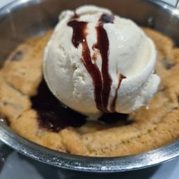 Baked chocolate chip cookie