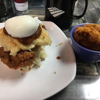 Biscuit Head - Fried chicken biscuit and side of fried green tomato. - Cafes Near Me - Asheville, North Carolina Biscuit Head - Fried chicken biscuit and side of fried green tomato. - Cafes Near Me - Asheville, North Carolina