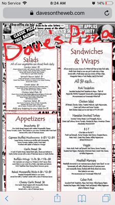 Menu photo 4 Dave's Pizza Homewood, AL