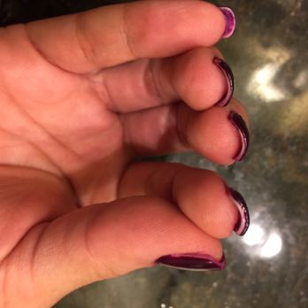 Color New Spa Nails - Horrible color underneath & index finger is much thicker than the rest of the nails, looks like two nails on top of one another. - Nail Salons Near Me - Dallas, Texas