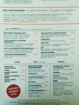 Menu photo 4 Phil's Icehouse Austin, TX