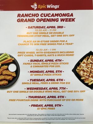 Menu photo 7 Epic Wings Rancho Cucamonga, CA