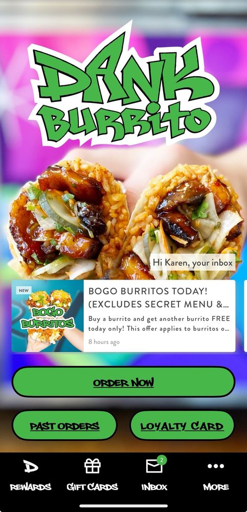 Food from Dank Burrito