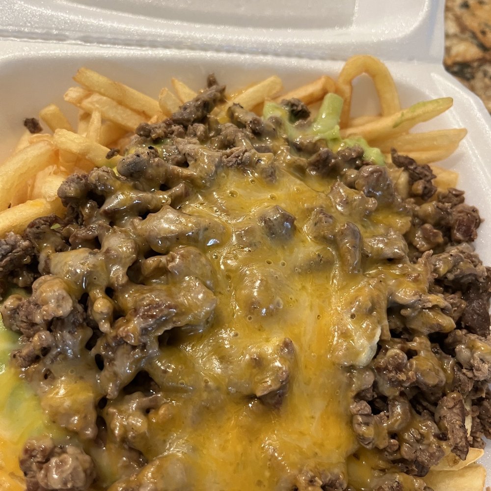 Carne Asada Fries without sour cream, pico de gallo