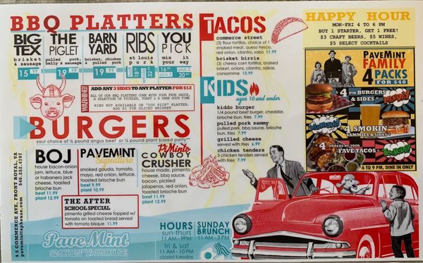 Menu photo 5 PaveMint Taphouse and Grill Front Royal, VA