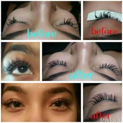 Ooh La Lash Studio - The before pics were from a lash service that went way wrong @ another studio. The after pics are the repair work done @ OLLS.