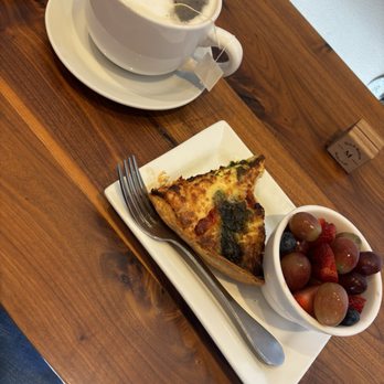 Main & Madison Market Cafe - Quiche, fruit cup and London Fog Latte - Bakeries Near Me - Franklin, Indiana