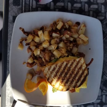 Jelly Cafe - Breakfast Panini with diced potatoes. I added little avocado and it was amazing. - Cafes Near Me - Mount Prospect, Illinois