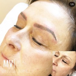 MV Vital Permanent Makeup - Before and after microblading semipermanent eyebrows