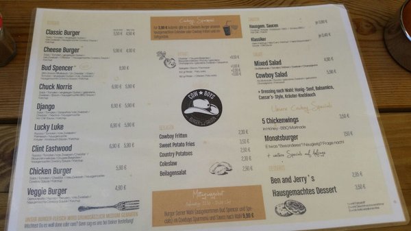 Menu photo 2 Cowboys Burger Saloon Koblenz, RP