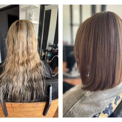 The Studio Beauty Bar - Before and after haircut and over toner keeping low maintenance and sophisticated