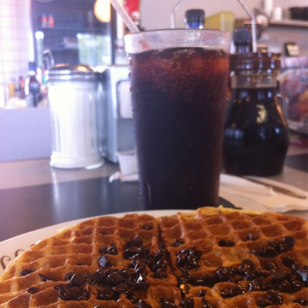 Waffle House - The usual. Chocolate chip waffle with cherry coke. - Breakfast & Brunch Near Me - Havelock, North Carolina