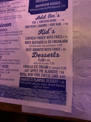 Menu photo 1 Manuel's Steakhouse Del Rio, TX Menu photo 1 Manuel's Steakhouse Del Rio, TX