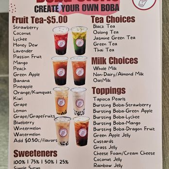 Boba Storie Tea - Menu - Coffee & Tea Near Me - Sacramento, California