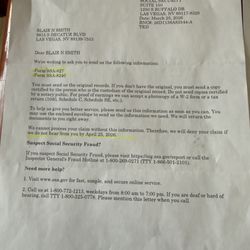 Social Security - SSA Letter stating April 25, 2026 as due date.