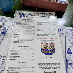 Wade’s Breakfast And Grille - Menu