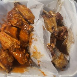 Buffalo and bourbon wings