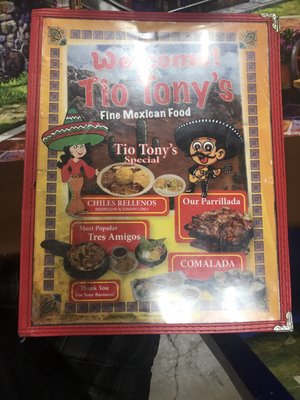 Menu photo 4 Tio Tony's Mexican Restaurant Midlothian, TX