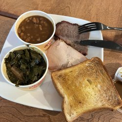 Willie Jewell's Old School Bar-B-Q - To meet platter, turkey, and brisket baked beans, collard greens