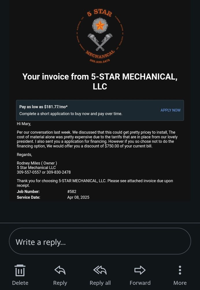 Slide of 5 Star Mechanical