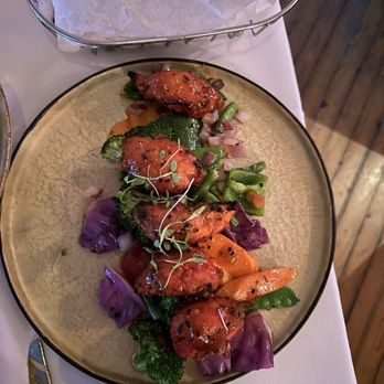 Copper Modern Indian Cuisine - Black Sesame-Apricot-Chili Glazed Chicken Tikka - Indian Near Me - Charlotte, North Carolina