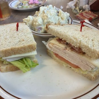 Peggy Sue's 50's Diner - The Audrey Hepburn Turkey sandwich w/potato salad & green salad - Pizza Near Me - Yermo, California Peggy Sue's 50's Diner - The Audrey Hepburn Turkey sandwich w/potato salad & green salad - Pizza Near Me - Yermo, California