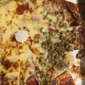 Pizza Factory - Half pepperoni half green olive pizza - Pizza Near Me - Big Lake, Minnesota Pizza Factory - Half pepperoni half green olive pizza - Pizza Near Me - Big Lake, Minnesota