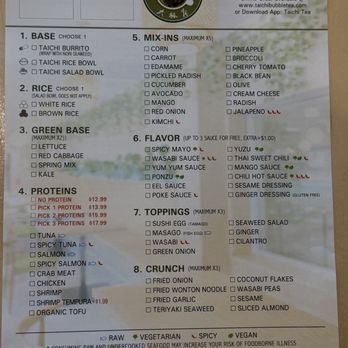 Taichi Bubble Tea - Menu - Ramen Near Me - Florham Park, New Jersey