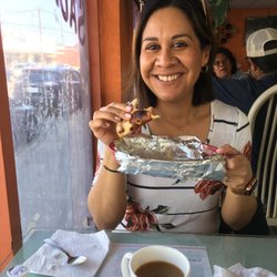Rio Grande Restaurant - Me happily enjoying my taco.