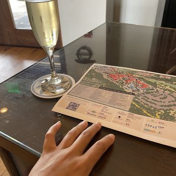 La Cantera Resort & Spa - The villa welcome desk/glass of champagne. They give you a map and tell you where the golf cart parking areas are - Resorts Near Me - San Antonio, Texas
