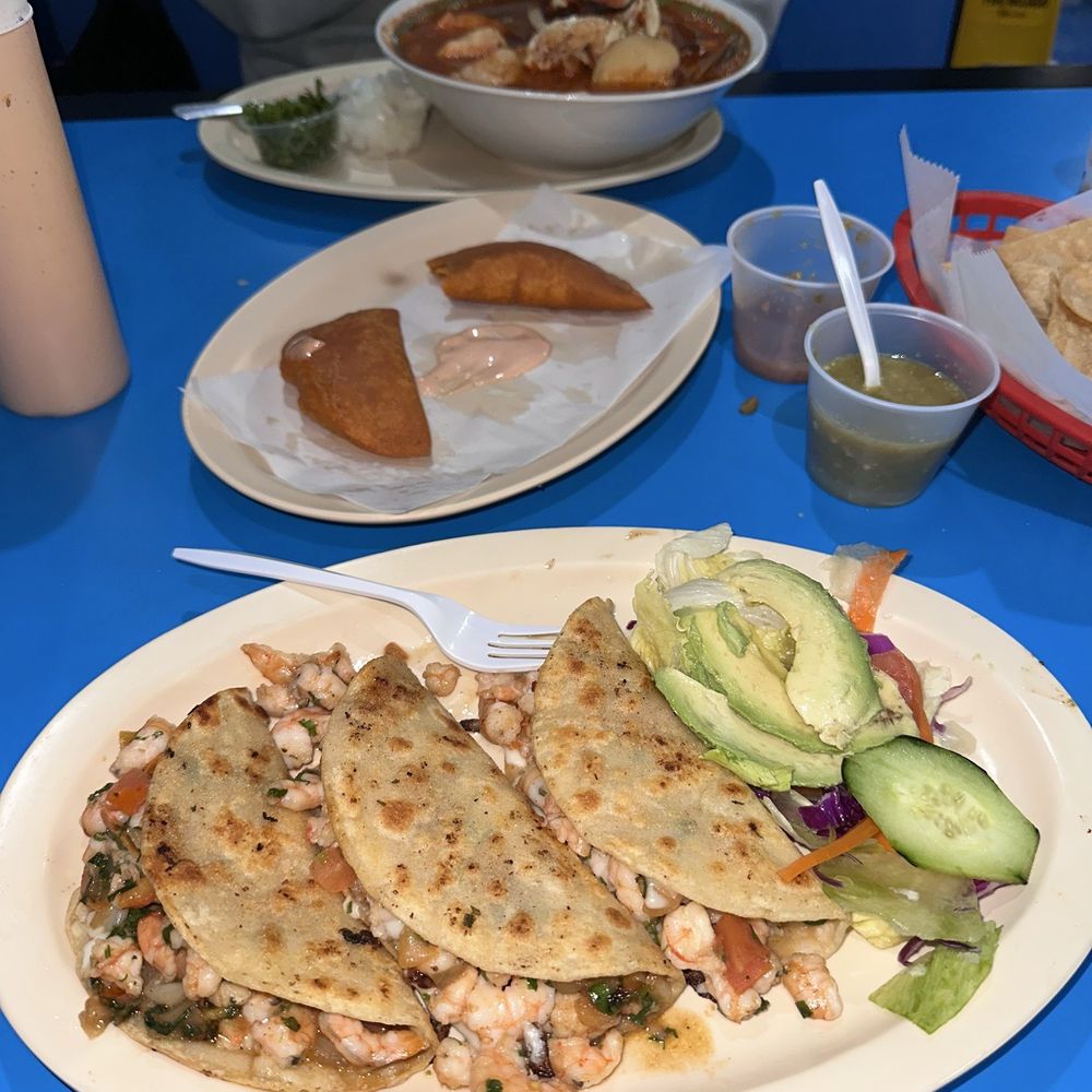 Mariscos Las Islas Marias - 3 Piece Tacos Gobernador Empanadas De Camaron Caldo 7 Mares - Mexican Near Me - Corona, California Mariscos Las Islas Marias - 3 Piece Tacos Gobernador Empanadas De Camaron Caldo 7 Mares - Mexican Near Me - Corona, California