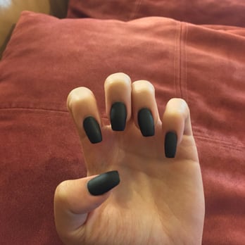 Nail Palace - Matte black acrylics done by Tammy - Nail Salons Near Me - Burke, Virginia Nail Palace - Matte black acrylics done by Tammy - Nail Salons Near Me - Burke, Virginia