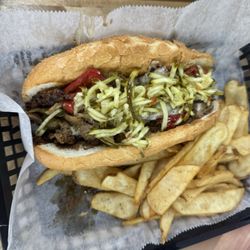 Jim's Roadhouse Burgers & Beef - Cheesesteak with pickle slaw