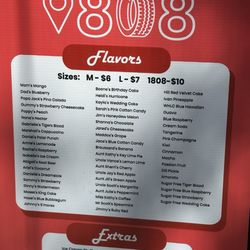 1808 Sneaux - Menu