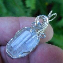 Gaias Precious Treasures - Aquamarine Crystal wire wrapped in Sterling Silver