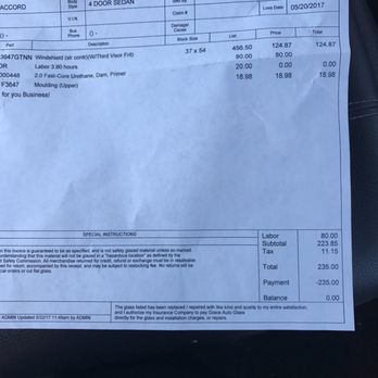 Grace Auto Glass - The labor and windshield doesn't even add up to what I was quoted "out the door 195" ripped off 40 dollars! - Auto Glass Services Near Me - Escondido, California Grace Auto Glass - The labor and windshield doesn't even add up to what I was quoted "out the door 195" ripped off 40 dollars! - Auto Glass Services Near Me - Escondido, California
