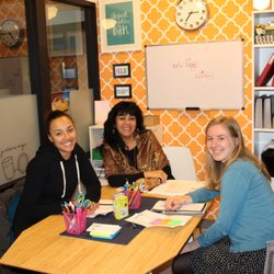 District Spanish - Jessica y Emily con su maestra Veronica.
