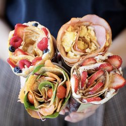 Eight Turn Crepe - From berries, granola, and creamy fillings to smoked salmon, ham, and scrambled eggs made fresh each time with our gluten free rice flour