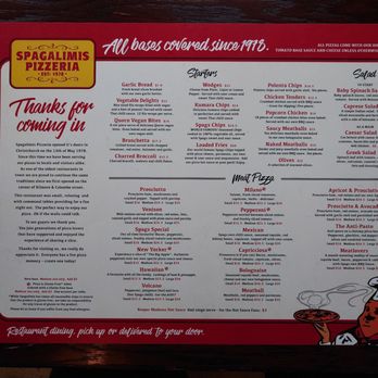 Spagalimis - Menu. - Pizza Near Me - Christchurch, TAS
