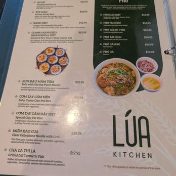 Lua kitchen - Menu 08.02.2026 - Seafood Near Me - Garland, Texas