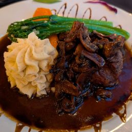 Perfectly cooked medium rare filet Perfectly cooked medium rare filet