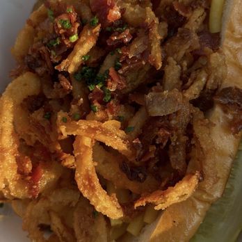 The Dog House - The Fourth of July Dog: Crispy onions, coleslaw, and tangy barbecue sauce - Hot Dogs Near Me - Dennis Port, Massachusetts The Dog House - The Fourth of July Dog: Crispy onions, coleslaw, and tangy barbecue sauce - Hot Dogs Near Me - Dennis Port, Massachusetts