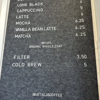 Attalus Coffee - Drink Menu - Breakfast & Brunch Near Me - Vacaville, California Attalus Coffee - Drink Menu - Breakfast & Brunch Near Me - Vacaville, California