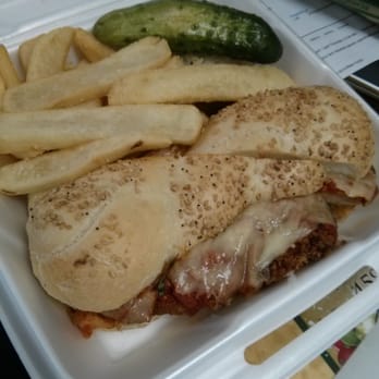 Sam LaGrassa's - Chicken parm w fries and slaw. - Delis Near Me - Boston, Massachusetts