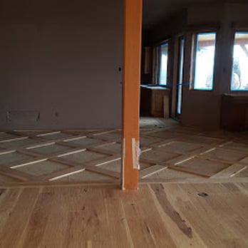 Keri Wood Floors - Basket weave design in dining room. Will have tile inserts - Flooring Near Me - Whitefish, Montana Keri Wood Floors - Basket weave design in dining room. Will have tile inserts - Flooring Near Me - Whitefish, Montana
