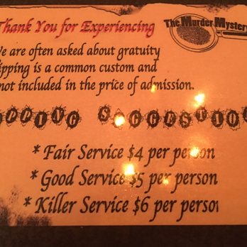 The Murder Mystery - a sign for customers - Performing Arts Near Me - Riverside, California The Murder Mystery - a sign for customers - Performing Arts Near Me - Riverside, California